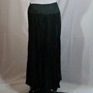 NWT Karen Kane green fall crushed maxi skirt S